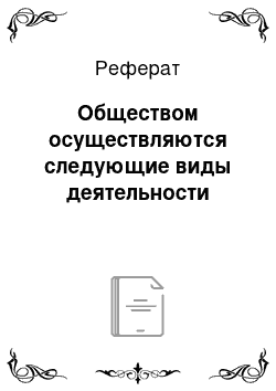 Реферат: Обществом осуществляются следующие виды деятельности