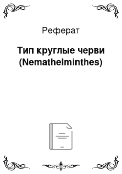 Реферат: Тип круглые черви (Nemathelminthes)