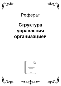 Реферат: Структура управления организацией