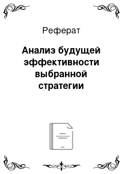 Реферат: Анализ будущей эффективности выбранной стратегии