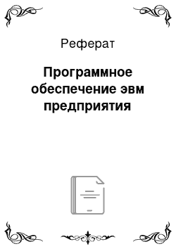 Реферат: Программное обеспечение эвм предприятия