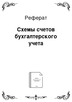 Реферат: Схемы счетов бухгалтерского учета