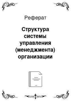 Реферат: Структура системы управления (менеджмента) организации