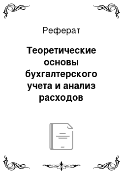 Реферат: Теоретические основы бухгалтерского учета и анализ расходов организации