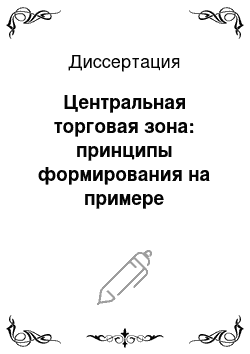 Диссертация: Центральная торговая зона: принципы формирования на примере крупнейших городов Урало-Сибирского региона