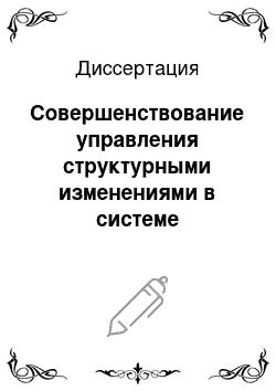 Диссертация: Совершенствование управления структурными изменениями в системе таможенных органов Российской Федерации