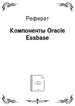 Реферат: Компоненты Oracle Essbase