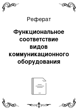 Реферат: Функциональное соответствие видов коммуникационного оборудования уровням модели OSI