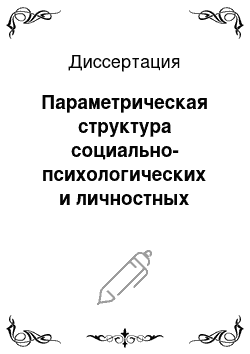 Диссертация: Параметрическая структура социально-психологических и личностных особенностей психологов-консультантов в сфере телефонного консультирования