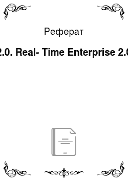 Реферат: 2.0. Real-Time Enterprise 2.0