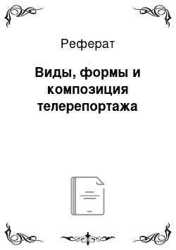 Реферат: Виды, формы и композиция телерепортажа