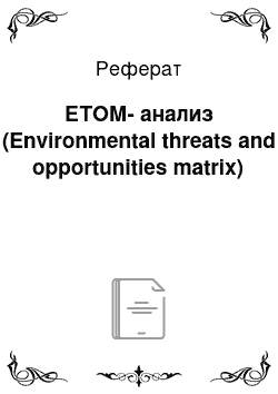Реферат: ЕТОМ-анализ (Environmental threats and opportunities matrix)