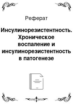 Реферат: Инсулинорезистентность. Хроническое воспаление и инсулинорезистентность в патогенезе доброкачественной гиперплазии предстательной железы (обзор литературы)