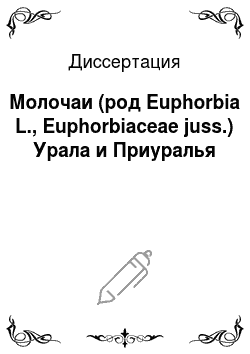 Диссертация: Молочаи (род Euphorbia L., Euphorbiaceae juss.) Урала и Приуралья