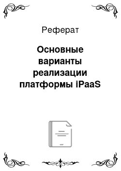 Реферат: Основные варианты реализации платформы iPaaS