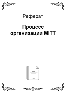 Реферат: Процесс организации MITT