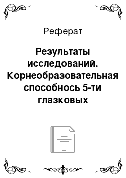 Реферат: Результаты исследований. Корнеобразовательная способнось 5-ти глазковых черенков устойчивых сортов винограда при их укоренении на воде