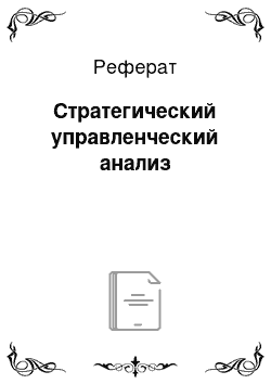 Реферат: Стратегический управленческий анализ