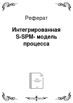 Реферат: Интегрированная S-SPM-модель процесса