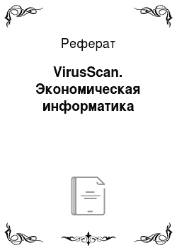 Реферат: VirusScan. Экономическая информатика