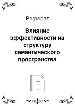 Реферат: Влияние эффективности на структуру семантического пространства