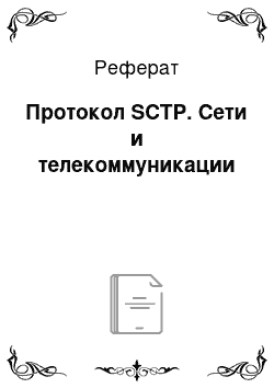 Реферат: Протокол SCTP. Сети и телекоммуникации