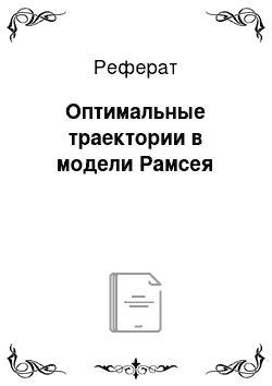 Реферат: Оптимальные траектории в модели Рамсея