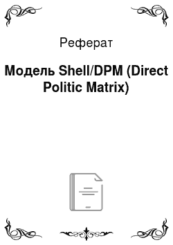 Реферат: Модель Shell/DPM (Direct Politic Matrix)