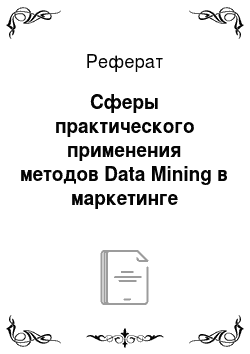 Реферат: Сферы практического применения методов Data Mining в маркетинге