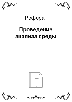 Реферат: Проведение анализа среды