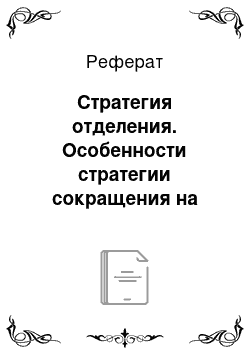 Реферат: Стратегия отделения. Особенности стратегии сокращения на примере авиакомпании British Airways