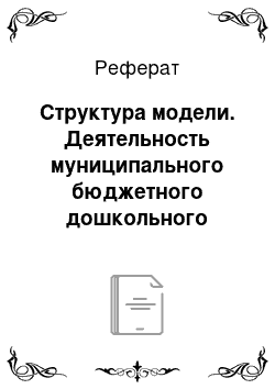 Реферат: Структура модели. Деятельность муниципального бюджетного дошкольного образовательного учреждения "Детский сад № 47"