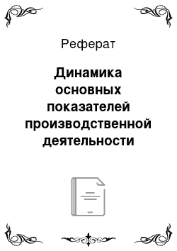 Реферат: Динамика основных показателей производственной деятельности предприятия