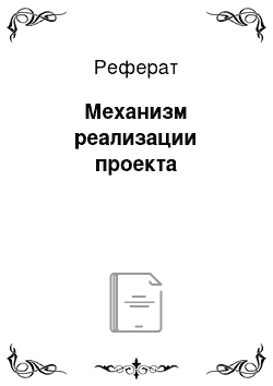 Реферат: Механизм реализации проекта