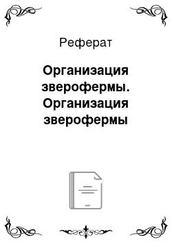 Реферат: Организация зверофермы. Организация зверофермы