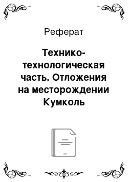 Реферат: Технико-технологическая часть. Отложения на месторождении Кумколь