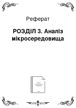 Реферат: РОЗДІЛ 3. Аналіз мікросередовища