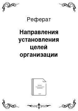 Реферат: Направления установления целей организации