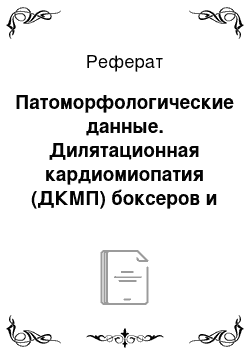 Реферат: Патоморфологические данные. Дилятационная кардиомиопатия (ДКМП) боксеров и доберманов-пинчеров