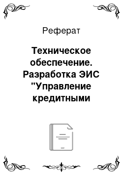 Реферат: Техническое обеспечение. Разработка ЭИС "Управление кредитными операциями"