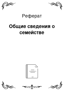 Реферат: Общие сведения о семействе