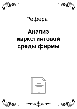 Реферат: Анализ маркетинговой среды фирмы