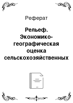 Реферат: Рельеф. Экономико-географическая оценка сельскохозяйственных отраслей зонального района Алтайского края