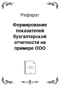 Реферат: Формирование показателей бухгалтерской отчетности на примере ООО «Вертикаль»