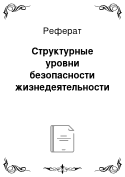 Реферат: Структурные уровни безопасности жизнедеятельности