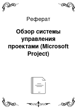 Реферат: Обзор системы управления проектами (Microsoft Project)