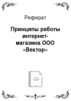 Реферат: Принципы работы интернет-магазина ООО «Вектор»
