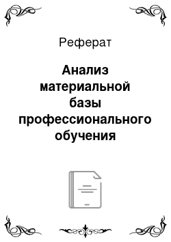 Реферат: Анализ материальной базы профессионального обучения