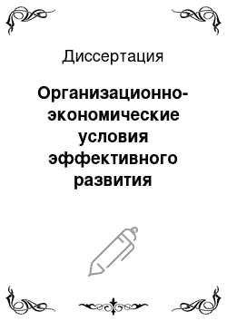 Диссертация: Организационно-экономические условия эффективного развития крестьянских хозяйств в регионе