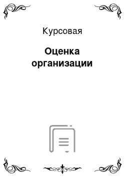 Курсовая: Оценка организации